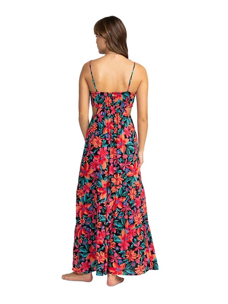 roxy party dress Roxy FLORAL FIESTA Women's Juniors' Hot Tropics Cutout Maxi Dress, US Small