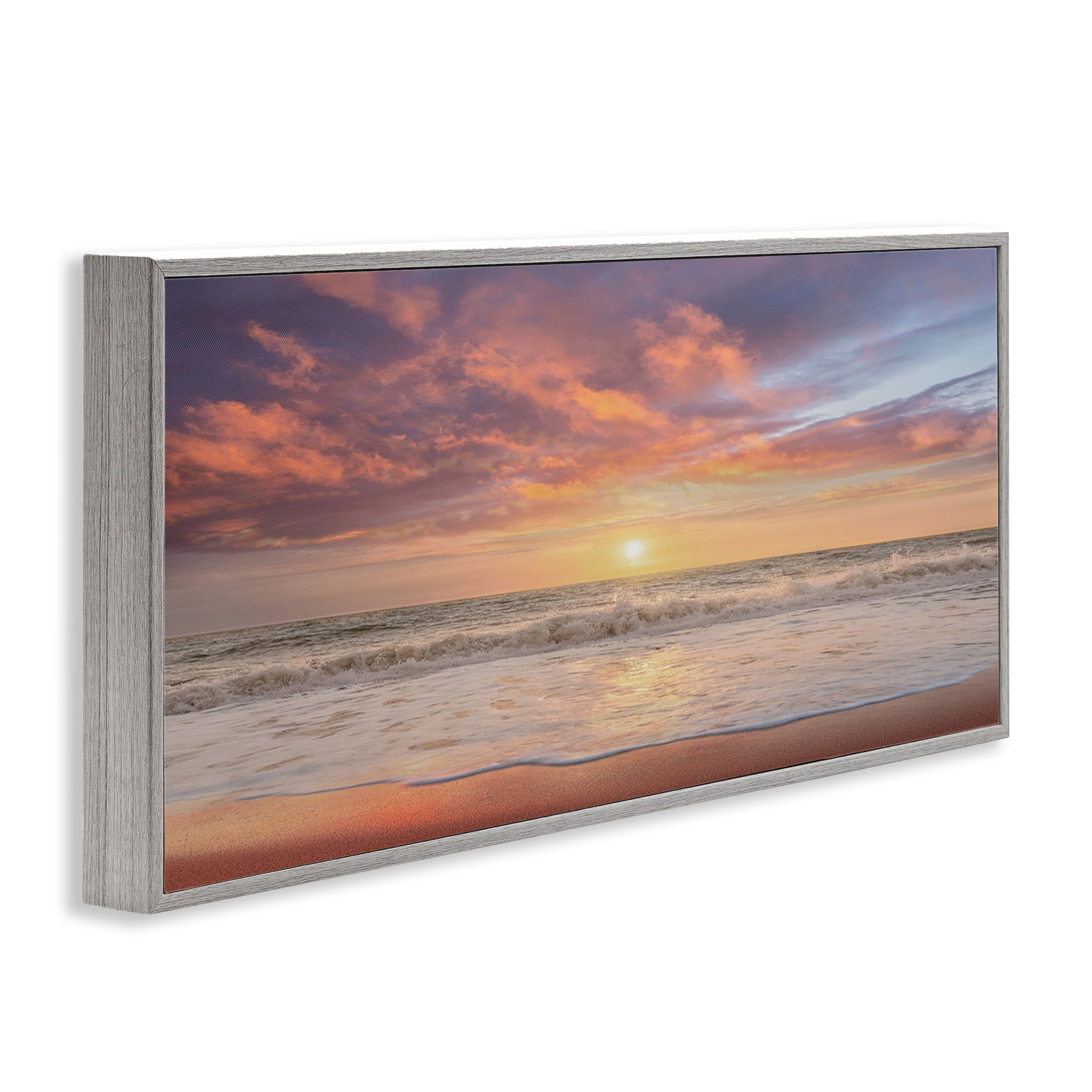 Stupell Industries Vivid Sunset Panorama Gray Framed Giclee Art, design by Mike Caliascibetta