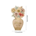 thumbnail image 3 of Placa decorativa de madera para mesa con estampado floral – Adorno en forma de jarrón para la decoración festiva del hogar, letrero de madera maciza para exhibir en la sala de estar o el comedor., 3 of 6