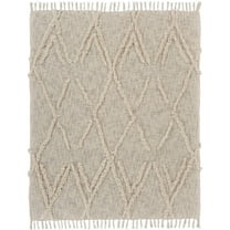 LR Home Ruby Natural Diamond Shag Lightweight Adult Cotton Throw Blanket, 50" x 60"