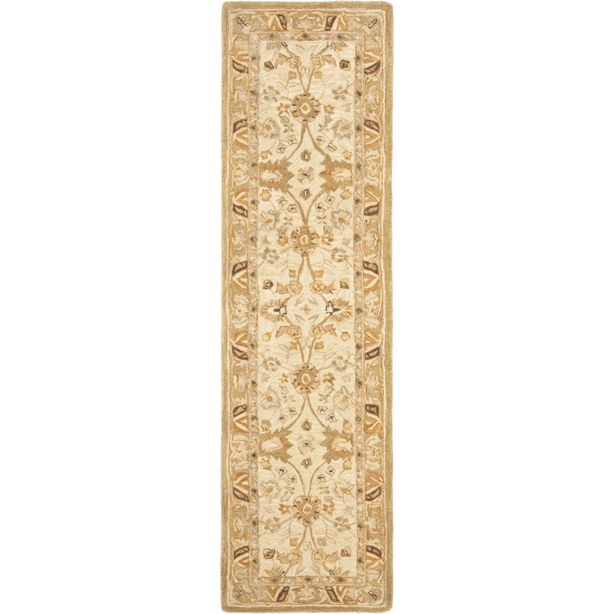 SAFAVIEH Anatolia Sharon Floral Runner Rug, Silver/Light Brown, 2'3" x 10'
