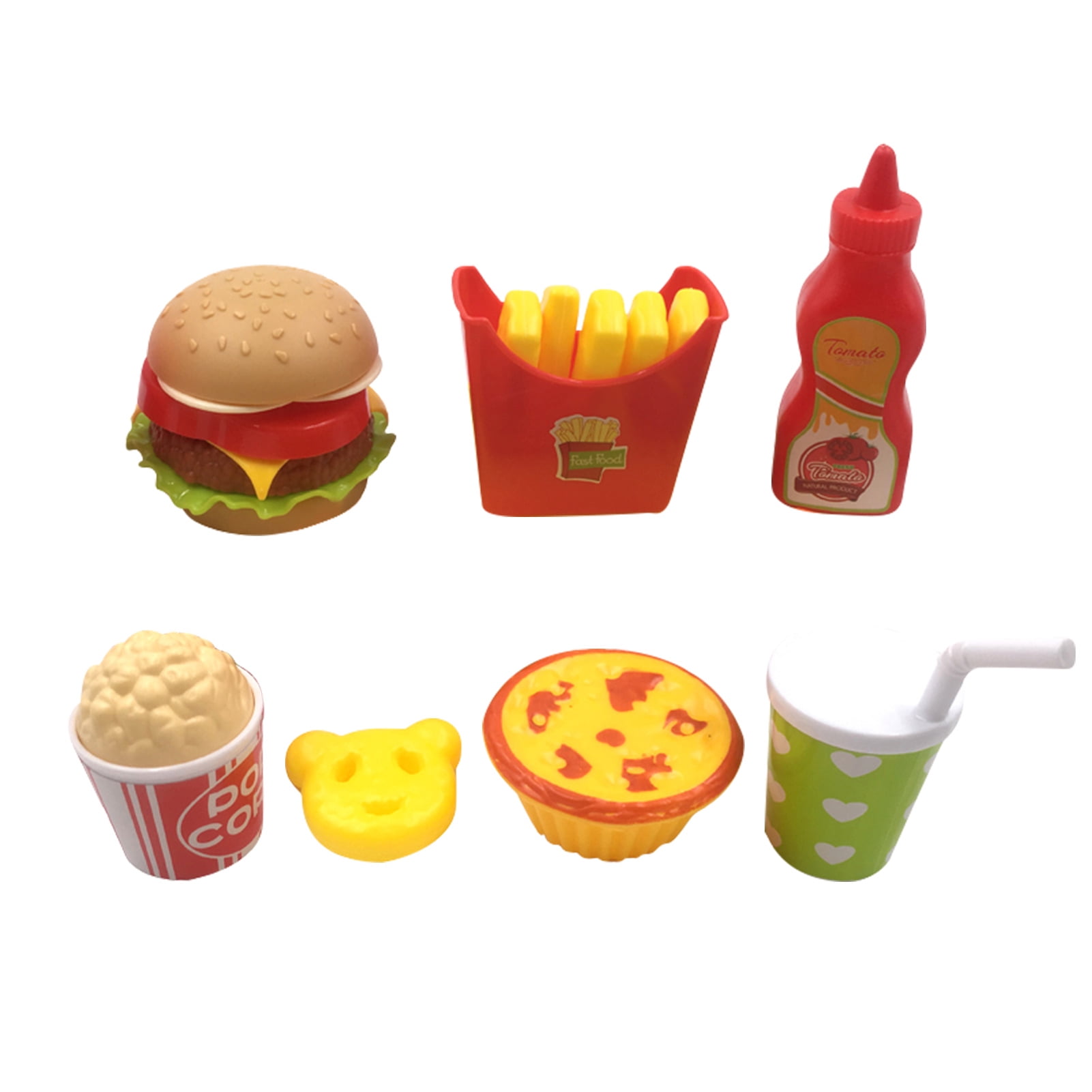 Wooden Magnetic Hamburger Burger Kids Party Pretend Kitchen Toy Decor Gadget 
