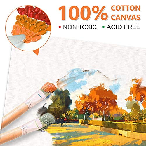 Transon 9 x 12 Artist Painting Canvas Panel Board 12-Pack Acid-Free Pr