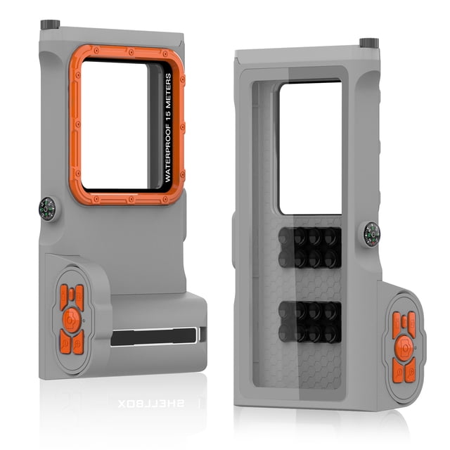 Diving Phone Case BT-Controlled Compatible with iPhone/Samsung 15M Professional Waterproof Case for Underwater Snorkeling Photo Video