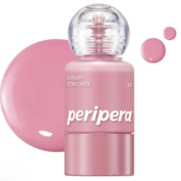 Peripera Syrupy Tok Cheek 02 Lavande Lactée – Fard à Joues Liquide Hydratant pour un Éclat Rosé, Effet Peau de Verre