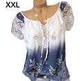 thumbnail image 1 of Blusa Camisa estampada de manga corta con cuello en V Blusa suelta Mujer Top de verano, Blanco, XXL Scienceny AP001925-29, 1 of 7