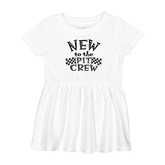 Inktastic New to the Pit Crew Racing Flags Girls Baby Dress