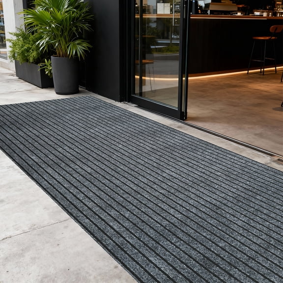 Petoto 10 x 3 ft Commercial Carpet, Non-Slip Hallway Runner Rug, Indoor Outdoor Stripe Entrance Door Mat