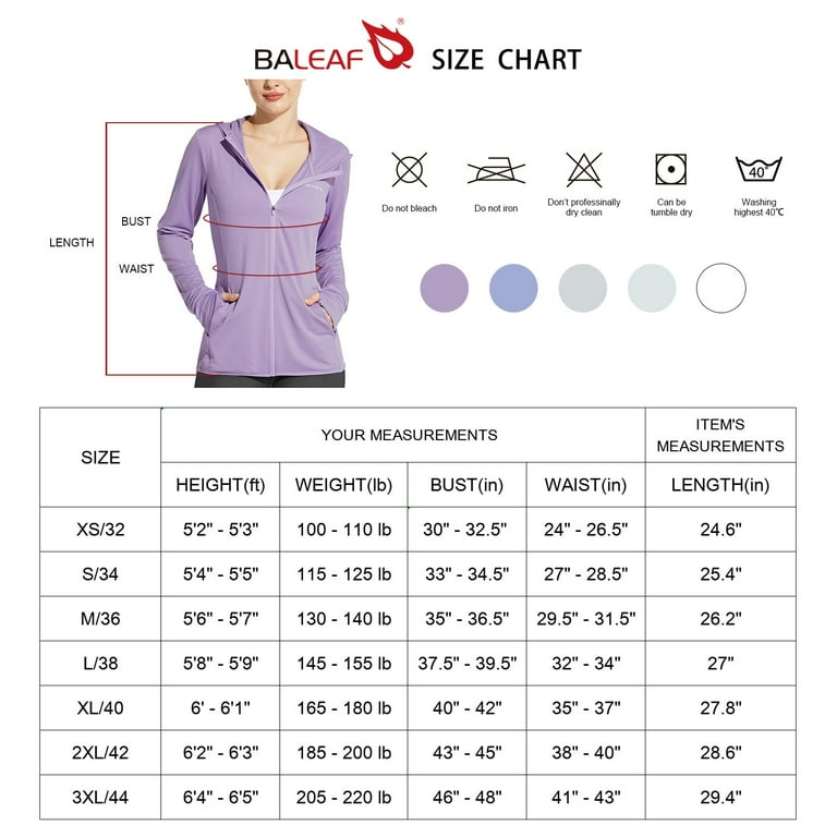 BALEAF Women's Zip Up Sun Block Shirts UPF 50+ Hoodie Jackets
