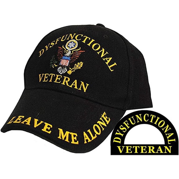 Dysfunctional Veteran Leave Me Alone Adjustable Embroidered Military Ball Cap
