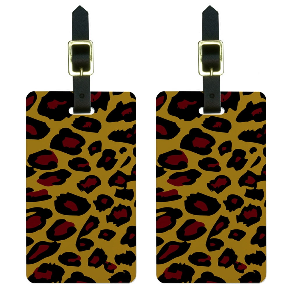 leopard print luggage tag