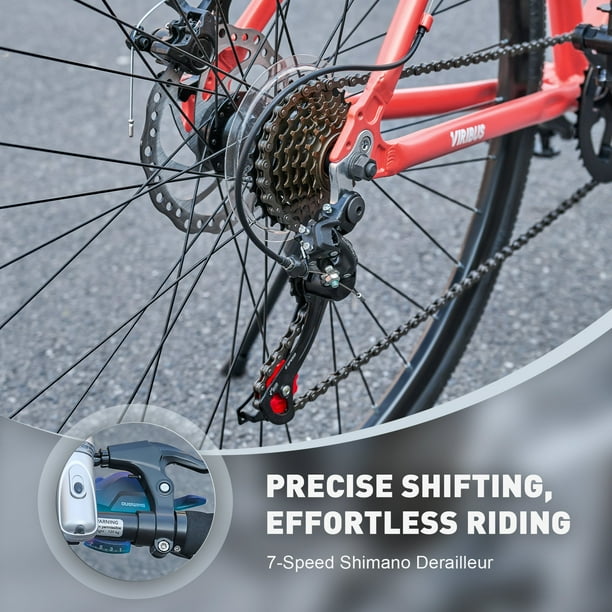Viribus Velo Hybride 700c Velo de Route pour Hommes Femmes Velo de Ville avec Freins a Disque Doubles Corail Walmart