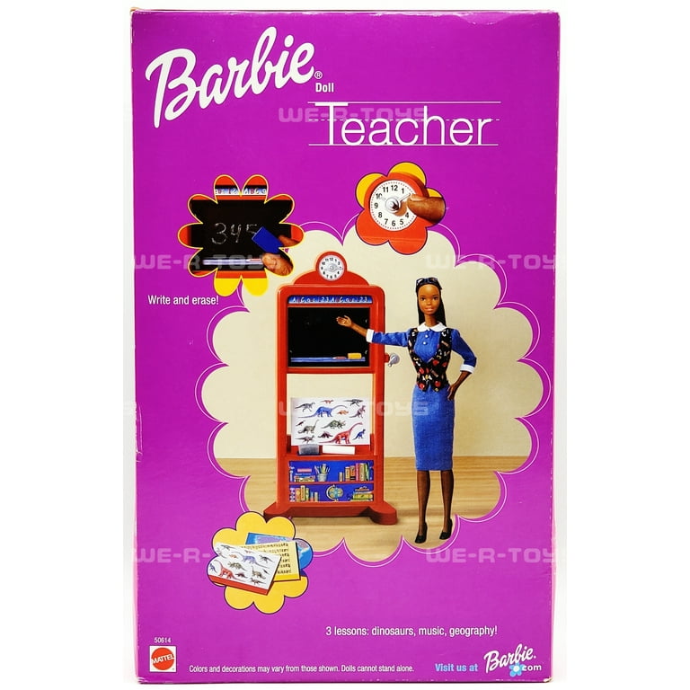 Teacher Barbie Doll African American School Room Backdrop 2000 Mattel 50614 NEW Walmart