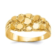 14k Yellow Gold Solid Polished Nugget Ring Size 6 Ring for Women - 2.2 Grams