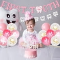 thumbnail image 3 of First Tooth 1st Birthday Party Decorations for Girls - Pink Birthday Supplies with Glitter First Tooth Banners Cake & Cupcake Toppers and Teeth Foil Balloons for Kids One Year Old Dental Decor, 3 of 6