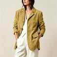 thumbnail image 5 of IUYRTFE Women Lapel Collar Solid Color Button Down Jacket with Pockets for Fall Winter Casual Daily Wear, 5 of 6