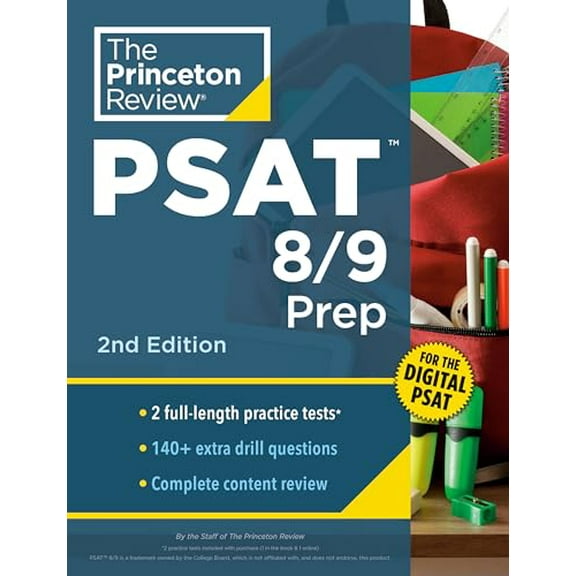 Pre-Owned Princeton Review PSAT 8/9 Prep, 2nd Edition: 2 Practice Tests   Content Review   Strategies for the Digital PSAT 8/9 (Paperback) 0593517458 9780593517451