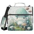 thumbnail image 2 of Circular Folder Package 13.6*3.5*12.4 Inches ,Binder Bag，Binder Organizer，Zipper Binder，3 Ring Binder ,Suitable for Work Green Mushroom Cartoon, 2 of 8