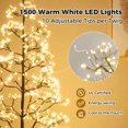 thumbnail image 2 of Gymax 5 FT Lighted Alpine Tree w/1000 White LED Lights Weighted Base for Christmas Black, 2 of 7