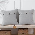 thumbnail image 1 of Pillow Covers 18x18 Inch With Triple Buttons Set Of 2 Chenille Rustic Farmhouse Decorative Couch Decoration, 1 of 5