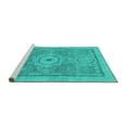 thumbnail image 2 of Ahgly Company Machine Washable Indoor Rectangle Abstract Turquoise Blue Modern Area Rugs, 4' x 6', 2 of 4