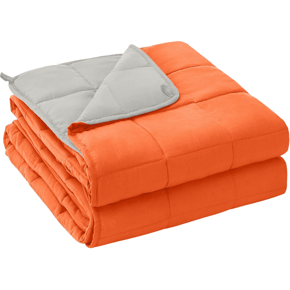 Cooling 20 Lbs Weighted Blanket for Adults, 60"x80", Orange, Queen Size
