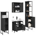 thumbnail image 4 of vidaXL 4 Piece Bathroom Cabinet Set Black Engineered Wood, 4 of 11