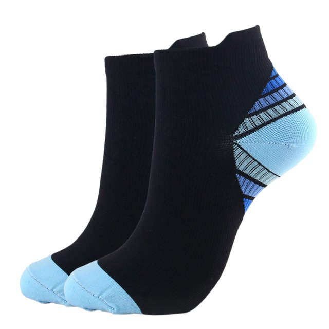 Bellella Compression Socks Ankle Support Sports Sock Moisture Wicking Men Soft Low Cut Ladies Comfy Color Block Universal Blue L/XL