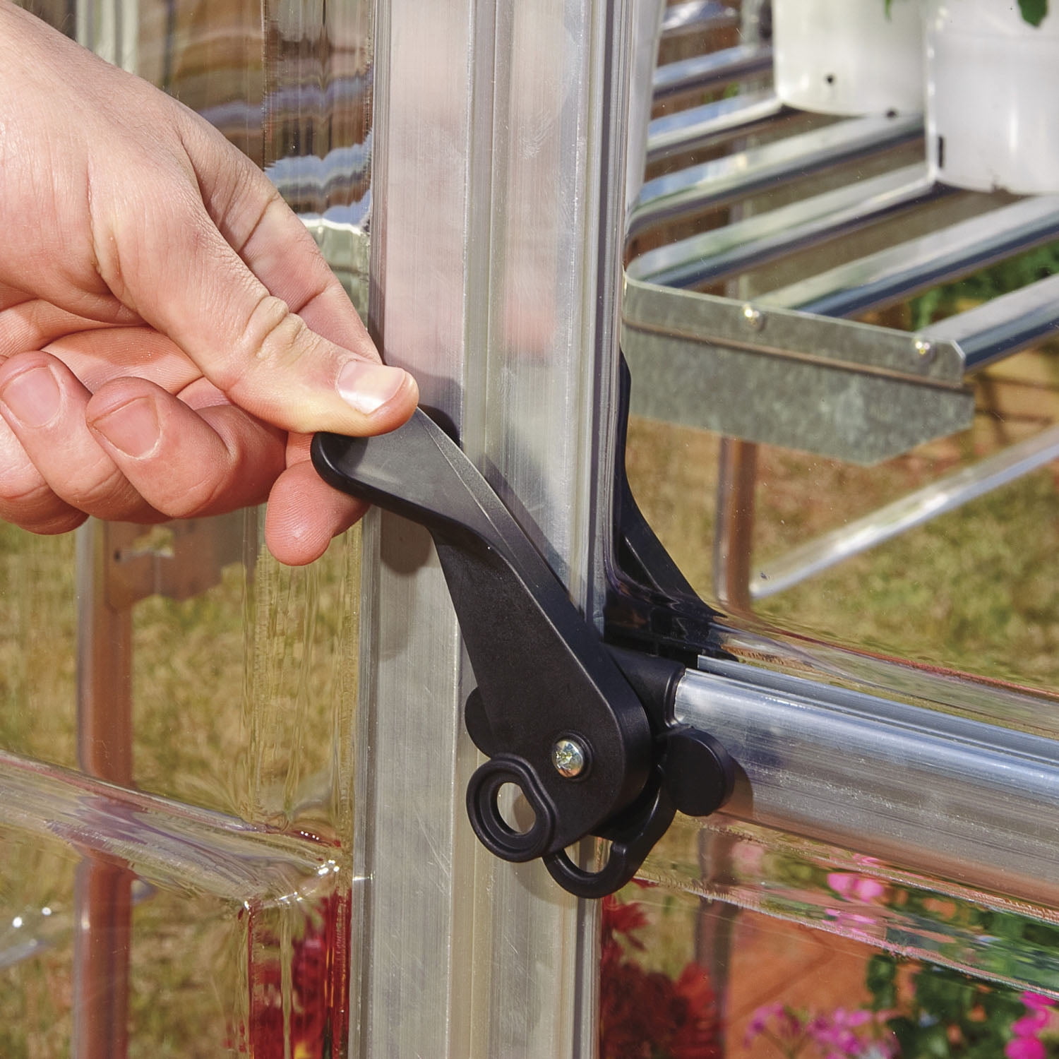 Palram - Canopia Hybrid - 6' x 6' - Silver - Polycarbonate Walk-In Greenhouse