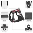 thumbnail image 3 of Vsdgher Skull record artist Pattern Dog Harness,No Pull Pet Harness with Soft Padded Handle,Adjustable Reflective Vest with 2 Buckles,4 Slide Buckles,S-XL Large, 3 of 5