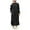 Black, variant on GDREDA Elegant Women's Long Sleeve Button Down Abaya Casual Dress Dubai Fashion Attire Black,S