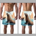 thumbnail image 3 of luoweisi Men's Beach Shorts Quick Dry Swim Trunks with Mesh Lining Sea Lion L, 3 of 5