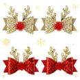 thumbnail image 2 of Dalrosia 4PCS Christmas Hair Clip - Christmas Reindeer Antlers Headdress, Cute Bow Ties Antlers Ears Hair Pins, Christmas Party Hair Accessories for Girls Women, 2 of 7