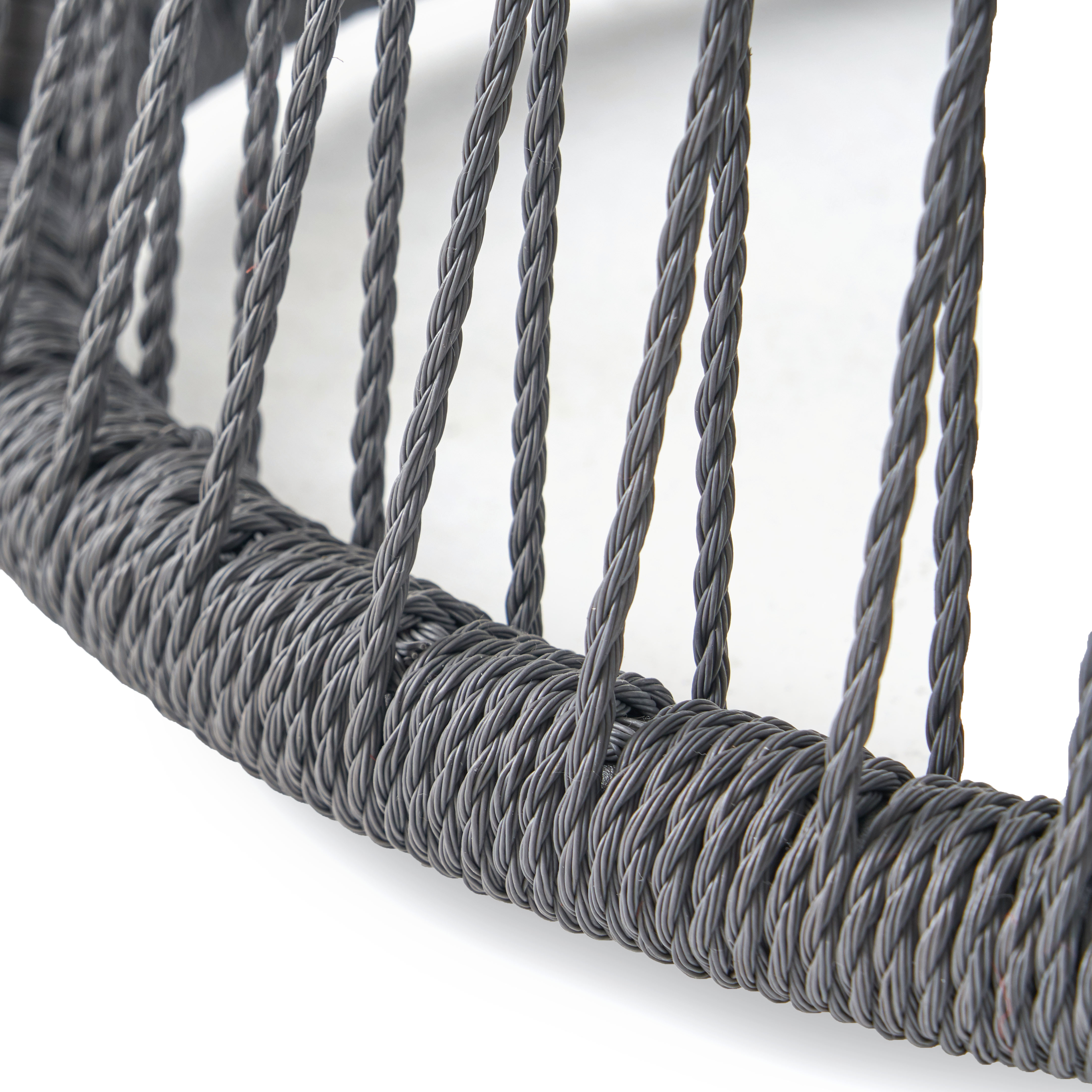 GDF Studio Sedona Indoor/Outdoor Rope and Glass Side Table, Dark Gray - image 5 of 8