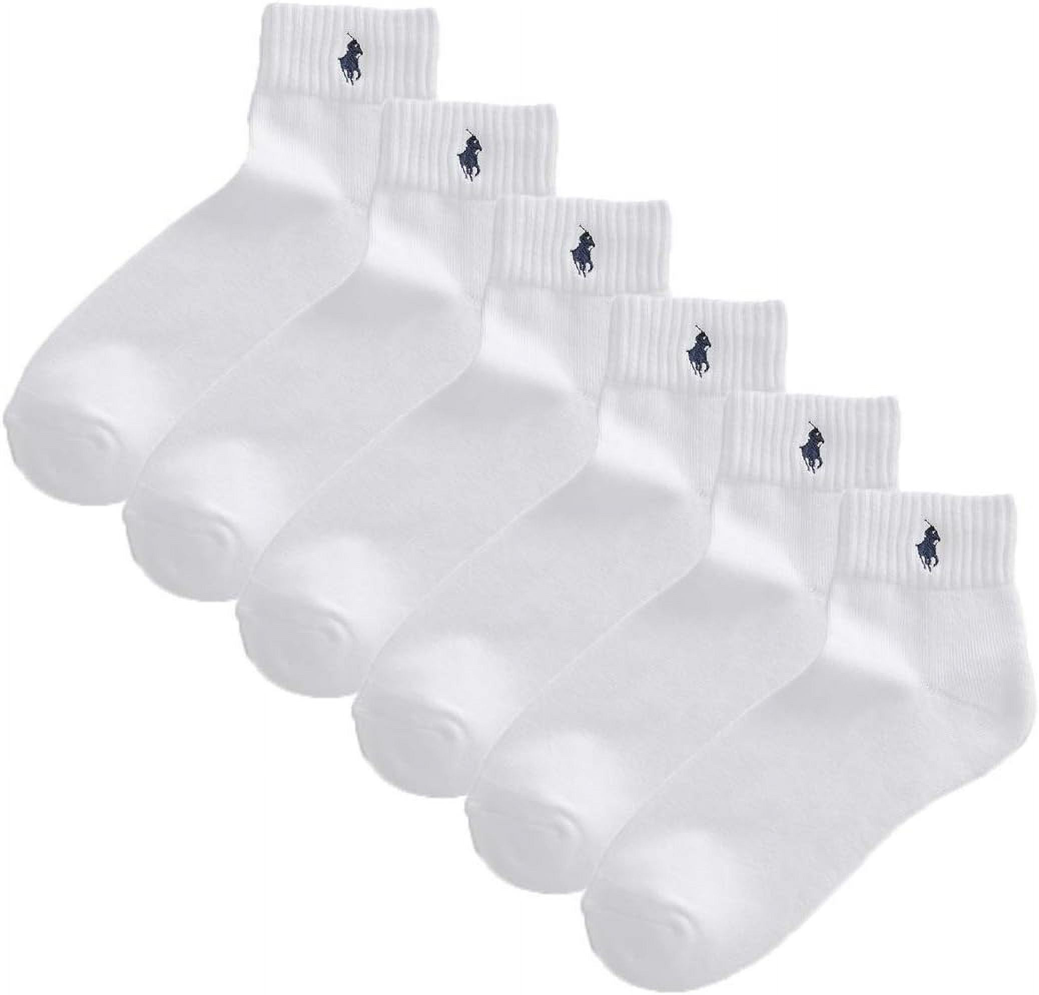 POLO RALPH LAUREN Men's Quarter Socks, SIZE 12 White/White - Walmart.com