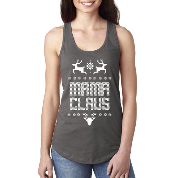 MmF - Women's Racerback Tank Top - Christmas Mama Claus Deers