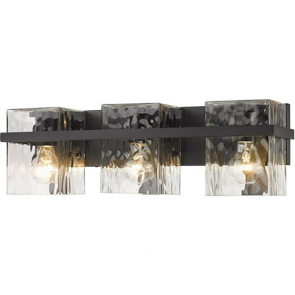 3 Light Vanity Light Fixture in Traditional Style-7 inches Tall and 22.25 inches Wide-Matte Black Finish Bailey Street Home 372-Bel-4619884