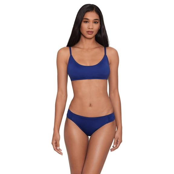 Lauren Ralph Lauren Beach Club Solid Solid Hipster Bikini Bottoms for Women - Full-Coverage with Regular Cut Legs, and Pull-On Style Sapphire 14 One Size