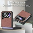 thumbnail image 6 of Cowithday for Samsung Z Flip 4 Cover, Full Body Case with Built-in Screen Protector Hard PC Ultra-Thin Anti-Scratch Shockproof Fliping Protective Phone Case for Samsung Galaxy Z Flip 4, Brown, 6 of 8