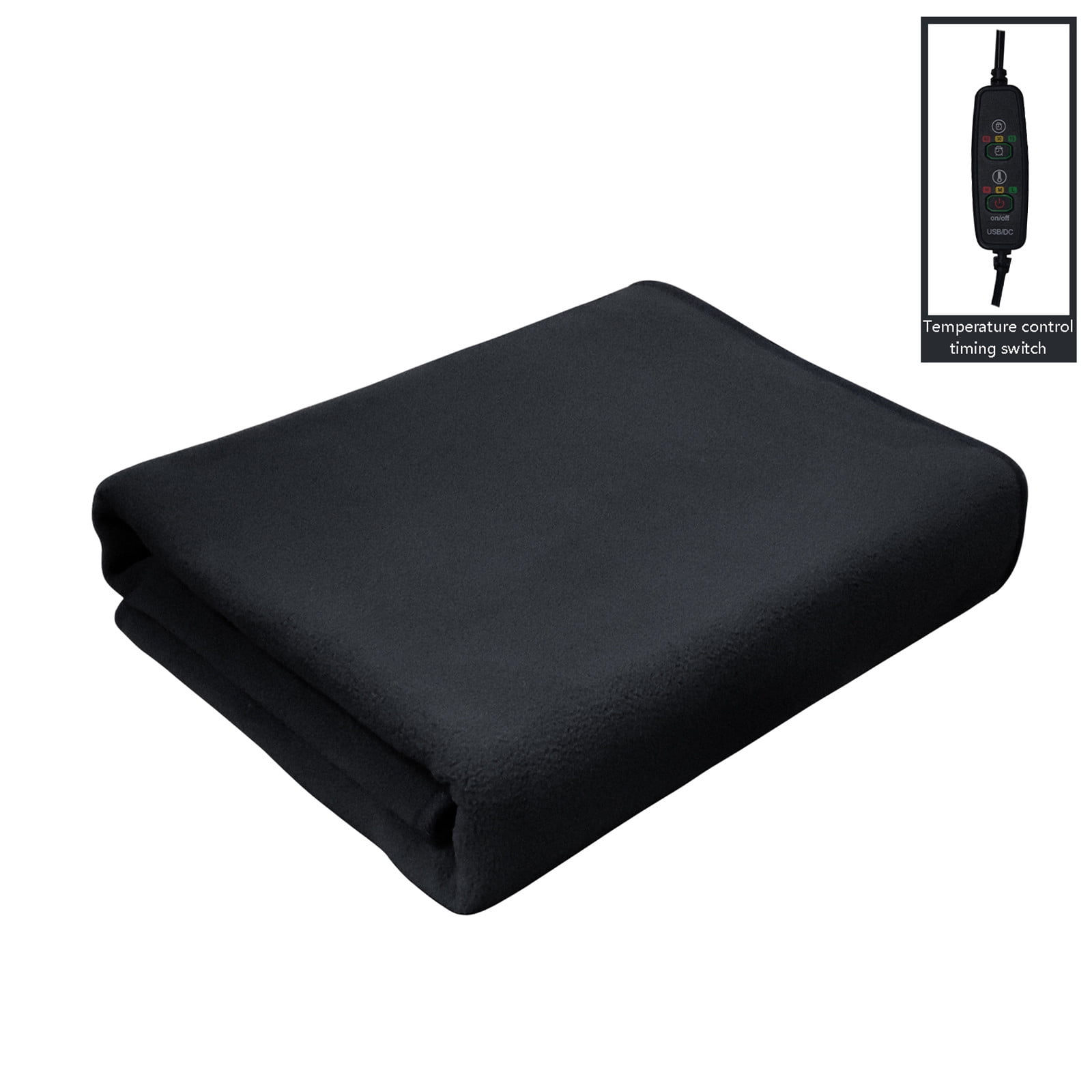 UHUYA Heated Electric Throw with 3 Heating Settings, 5V Single Layer Heating Blanket Usb Multi-purpose Electric Blanket To Keep Warm Shawl Skirt Cover Leg Blanket, 31.5" x 59.06", Black