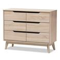 thumbnail image 2 of Skyline Decor Two-Tone Oak and Grey Wood 6-Drawer Dresser, 2 of 8