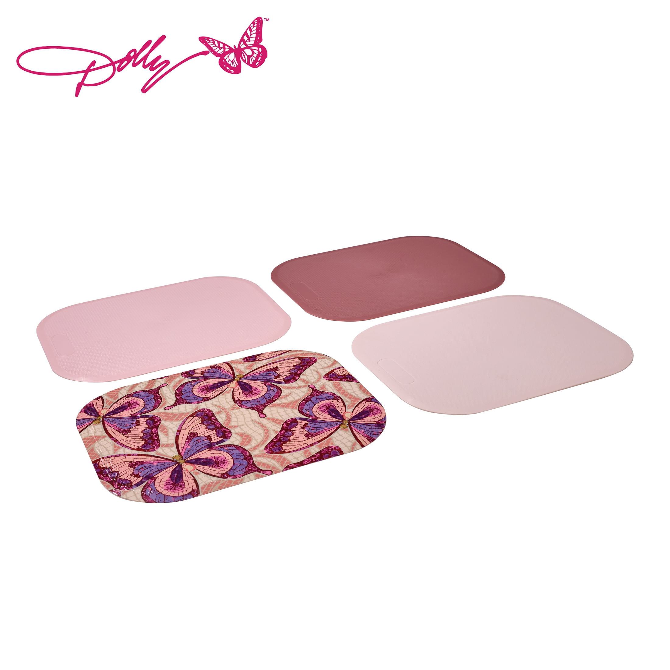 Dolly Parton Plastic 4-Piece Cutting Mat Set in Assorted Colors for Food Prep