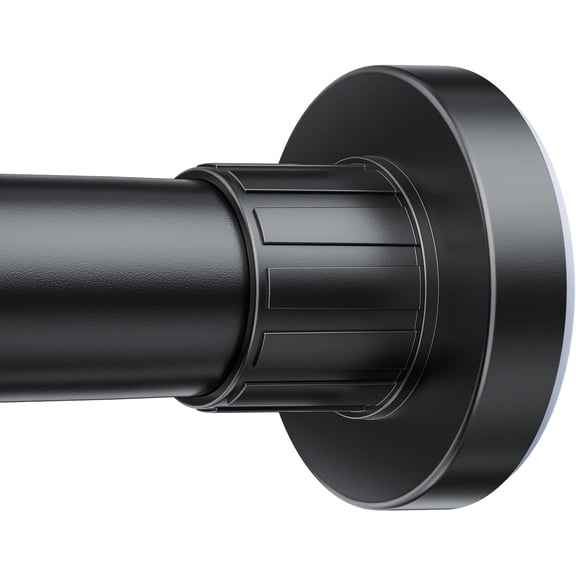 Shower Curtain Rod 32-122 Inch Adjustable - 1 Inch Diameter Heavy Duty No drill Spring Tension Shower Rod, Non-Slip Rustproof Telescopic Rod for Bathroom, Black