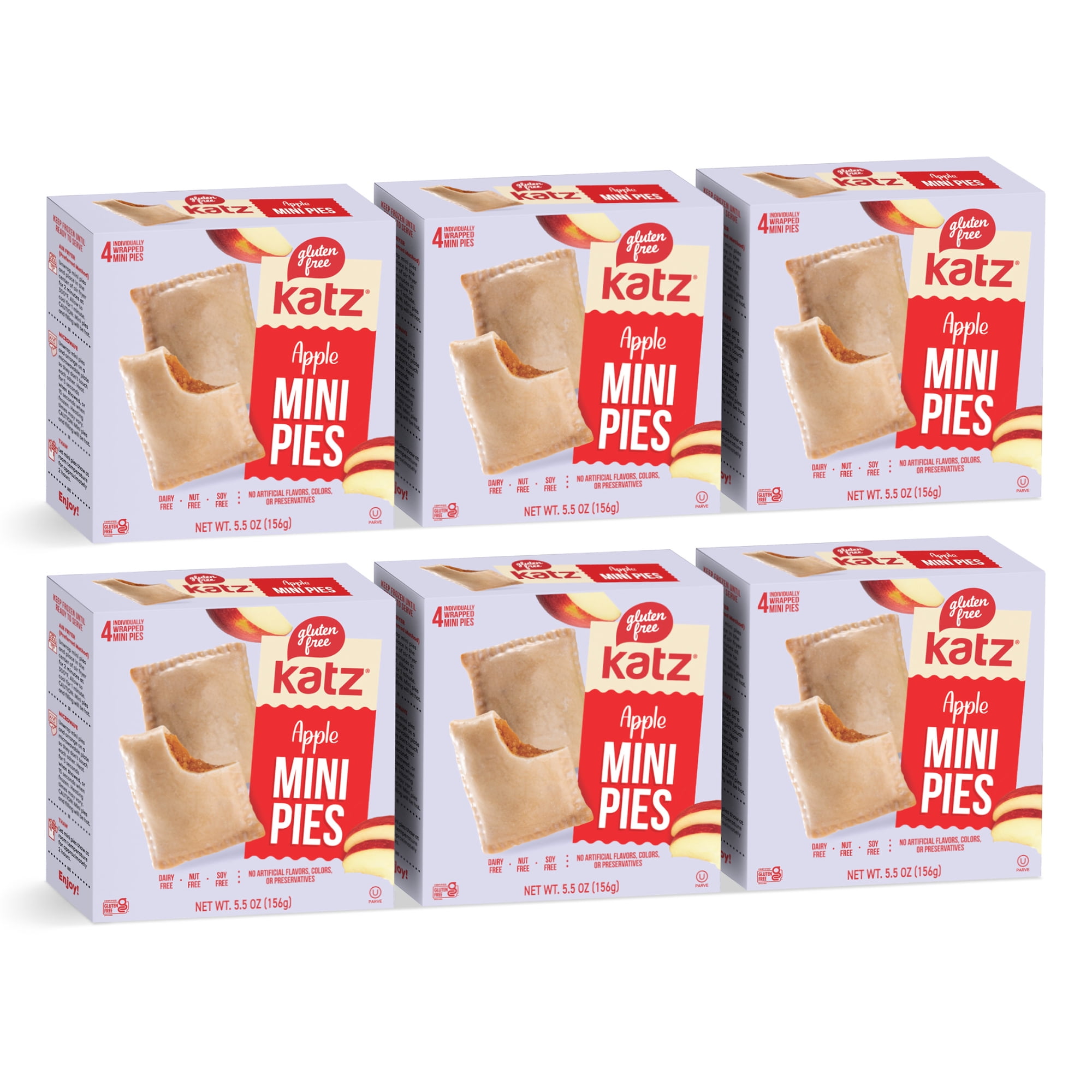 Katz Gluten-Free Mini Pies - Apple |Gluten-Free Dairy Free Nut Free Soy Free Kosher | (6 Pack 5.5 Ounce Each)