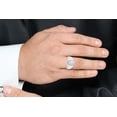thumbnail image 4 of AFFY Men's Signet Band Ring Brush Finished On Top 10k White Gold, Ring Size-11, 4 of 4