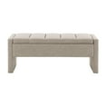 thumbnail image 4 of GZXS Storage Ottoman Bench with Hinged Lid | Linen Upholstered Bench for Living Room & Bedroom | 47.25"L x 15.75"W x 18.5"H, Brown Gray, 4 of 8