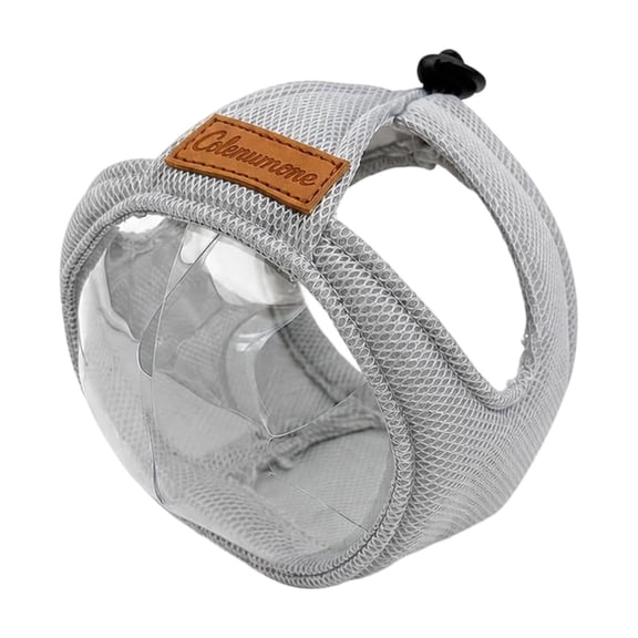Mesh Pet Protector, Adjustable Soft Recovery Collar Breathable Head Cover Cats Grooming Anti-Licking Anti-Scratch Protective Shield Lightweight Transparent Hood_Gray