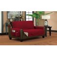 thumbnail image 2 of Home Sweet Home Reversible Quilted Loveseat Furniture Protector Cover With Elastic Bands (Burgundy/Beige), 2 of 2