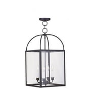 4042-01-Livex Lighting-Milford - 4 Light Chain Lantern in Farmhouse Style - 12.75 Inches wide by 25 Inches high-Antique Brass Finish -Traditional