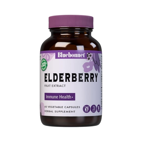 Bluebonnet Nutrition Elderberry Fruit Extract Supplement, 60 Count